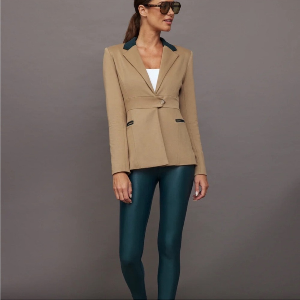 Carbon38 Tan Blazer with Black Details